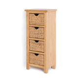 London Oak Tallboy with Baskets - Side view