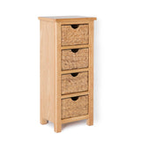 London Oak Tallboy with Baskets - Side view