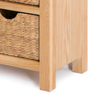 London Oak Tallboy with Baskets - Close up of base of tallboy