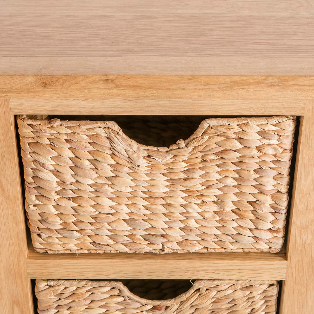 London Oak Tallboy with Baskets