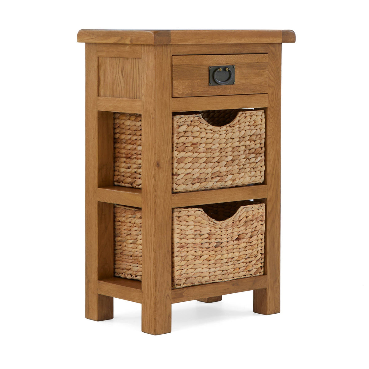 Zelah Oak Telephone Table with Baskets by Roseland Furniture