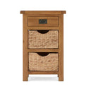 Zelah Oak Telephone Table with Baskets - Front view