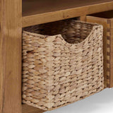 Zelah Oak Corner TV Stand with Baskets
