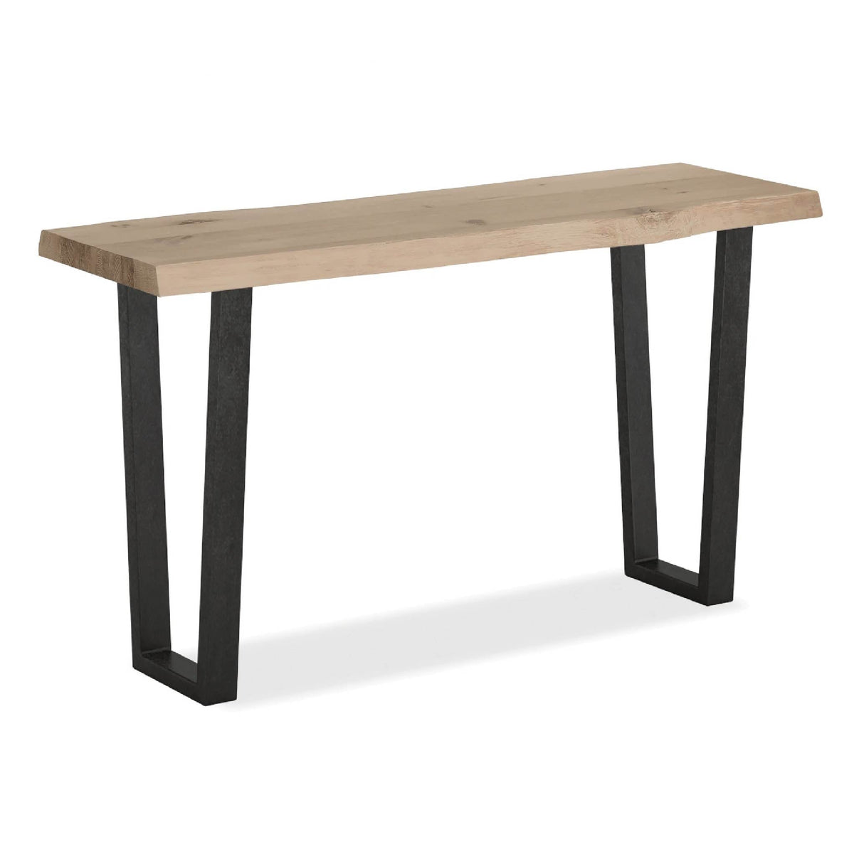 Oak Mill Console Table - Metal Base - White Oil by Roseland Furniture