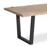 Oak Mill 180cm Dining Table - Metal Base - White Oil