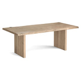 Oak Mill 210cm Dining Table - Wood Base - White Oil by Roseland Furniture