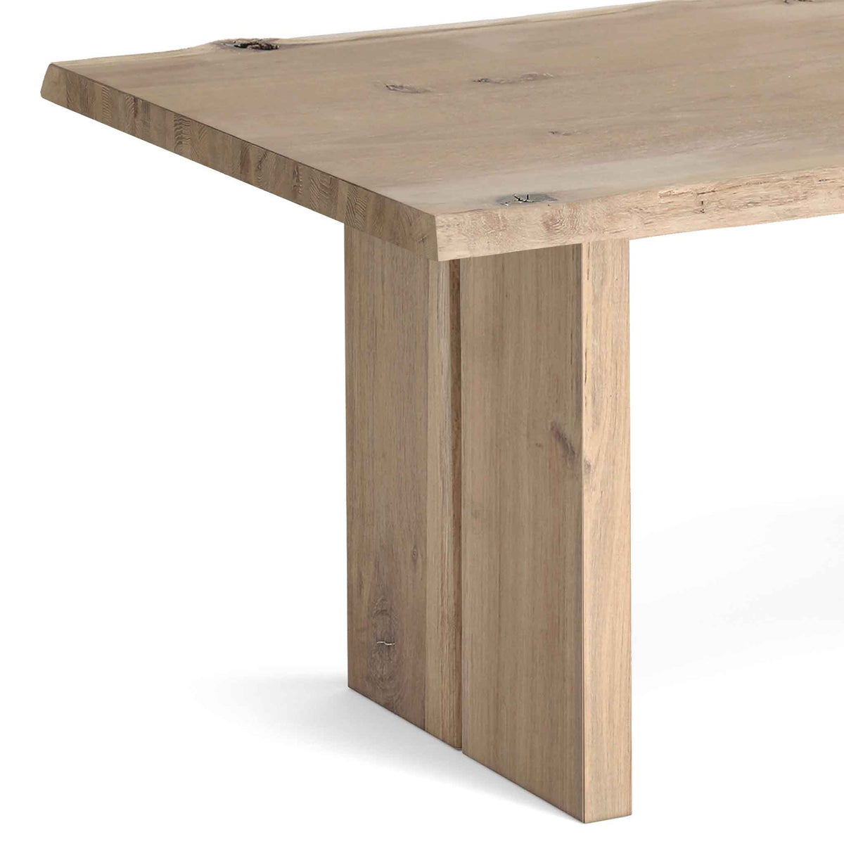 Oak Mill 210cm Dining Table - Wood Base - White Oil