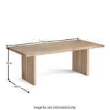 Oak Mill 210cm Dining Table - Wood Base - White Oil by Roseland Furniture