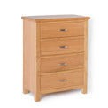 London Oak 4 Drawer Chest of Drawers - Side view