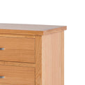 London Oak 4 Drawer Chest of Drawers - Close up of top of chest