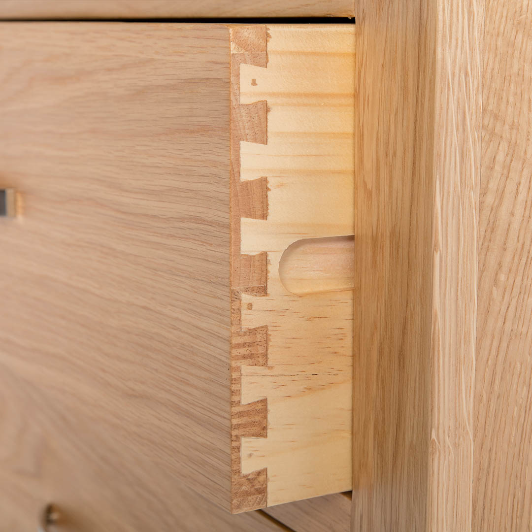 London Oak 5 Drawer Chest