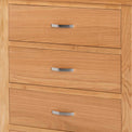 London Oak 5 Drawer Chest - Close up of drawer fronts