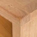 Surrey Oak Mini Bookcase - Close up of top corner of bookcase