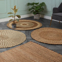 Woven Light Brown Water Hyacinth Rectangular Rug