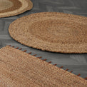 Woven Light Brown Water Hyacinth Round Rug