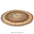 Woven Two Tone Seagrass and Corn Husk Leaf Round Rug