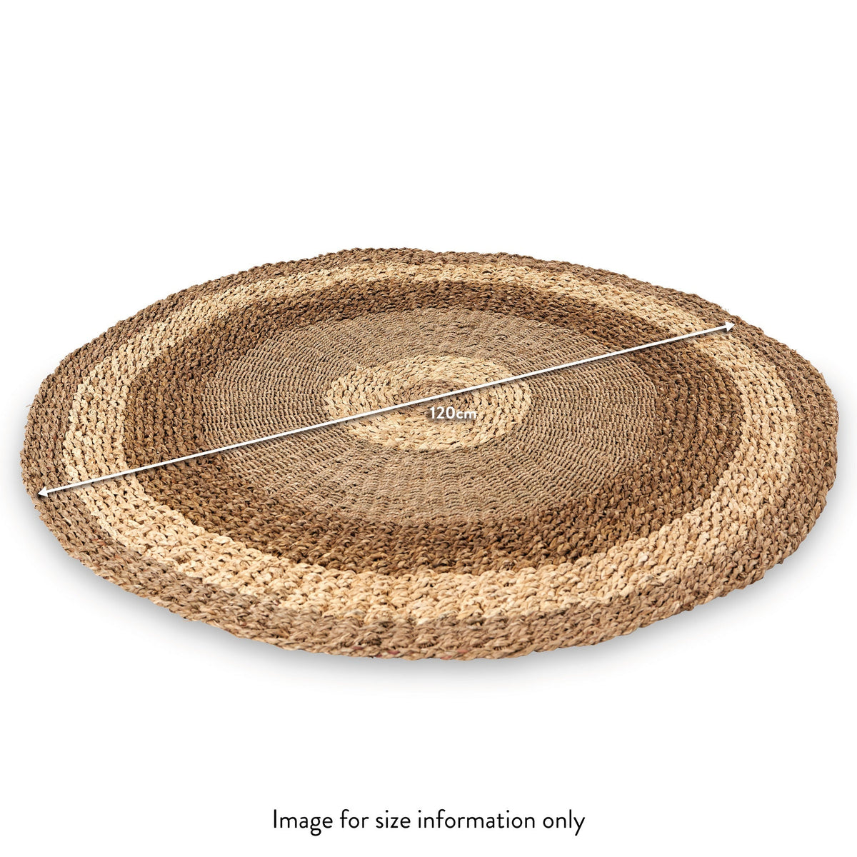 Woven Two Tone Seagrass and Corn Husk Leaf Round Rug