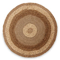Woven Two Tone Seagrass and Corn Husk Leaf Round Rug