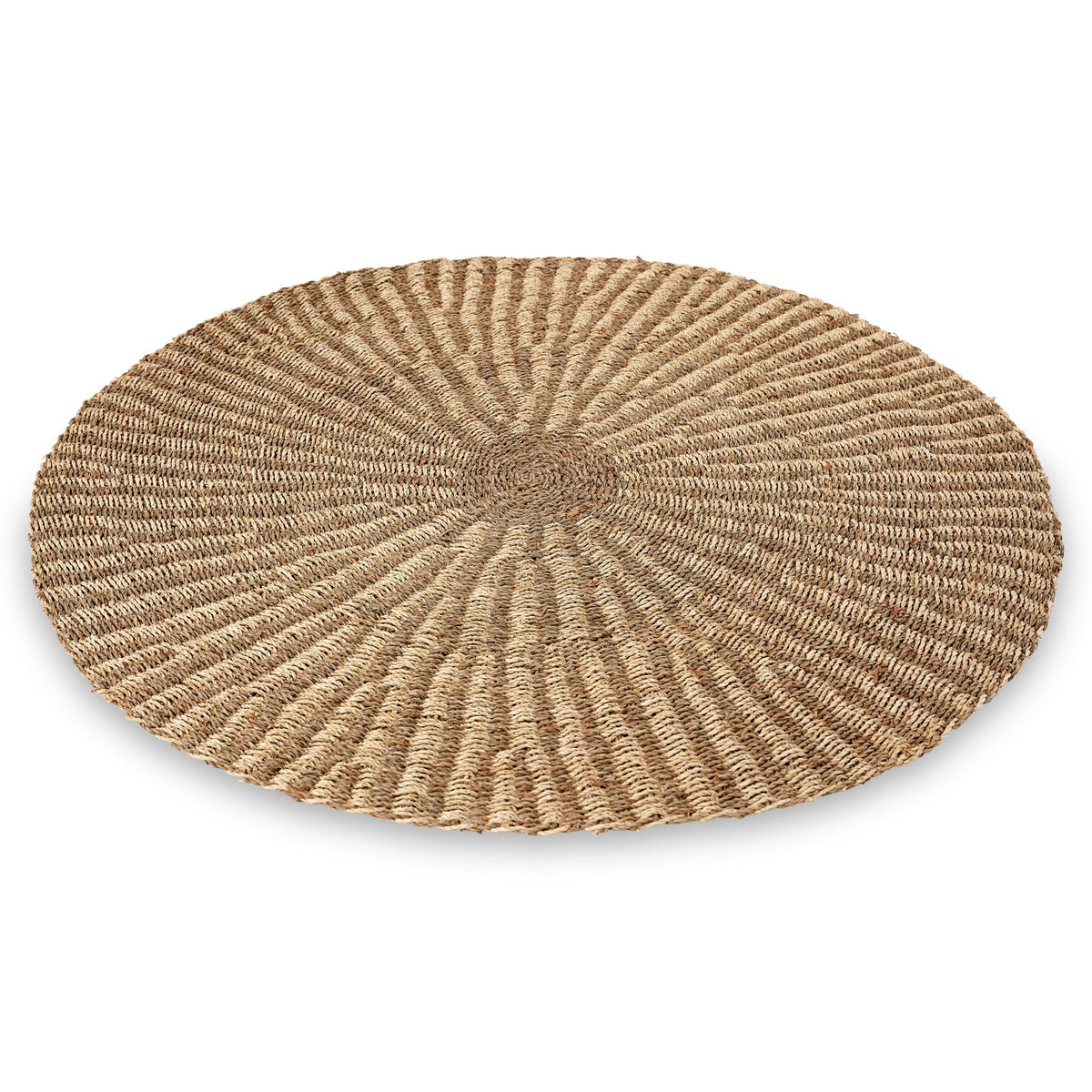 Woven Seagrass and Palm Leaf Round Rug from Roseland