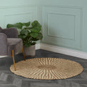 Woven Seagrass and Palm Leaf Round Rug