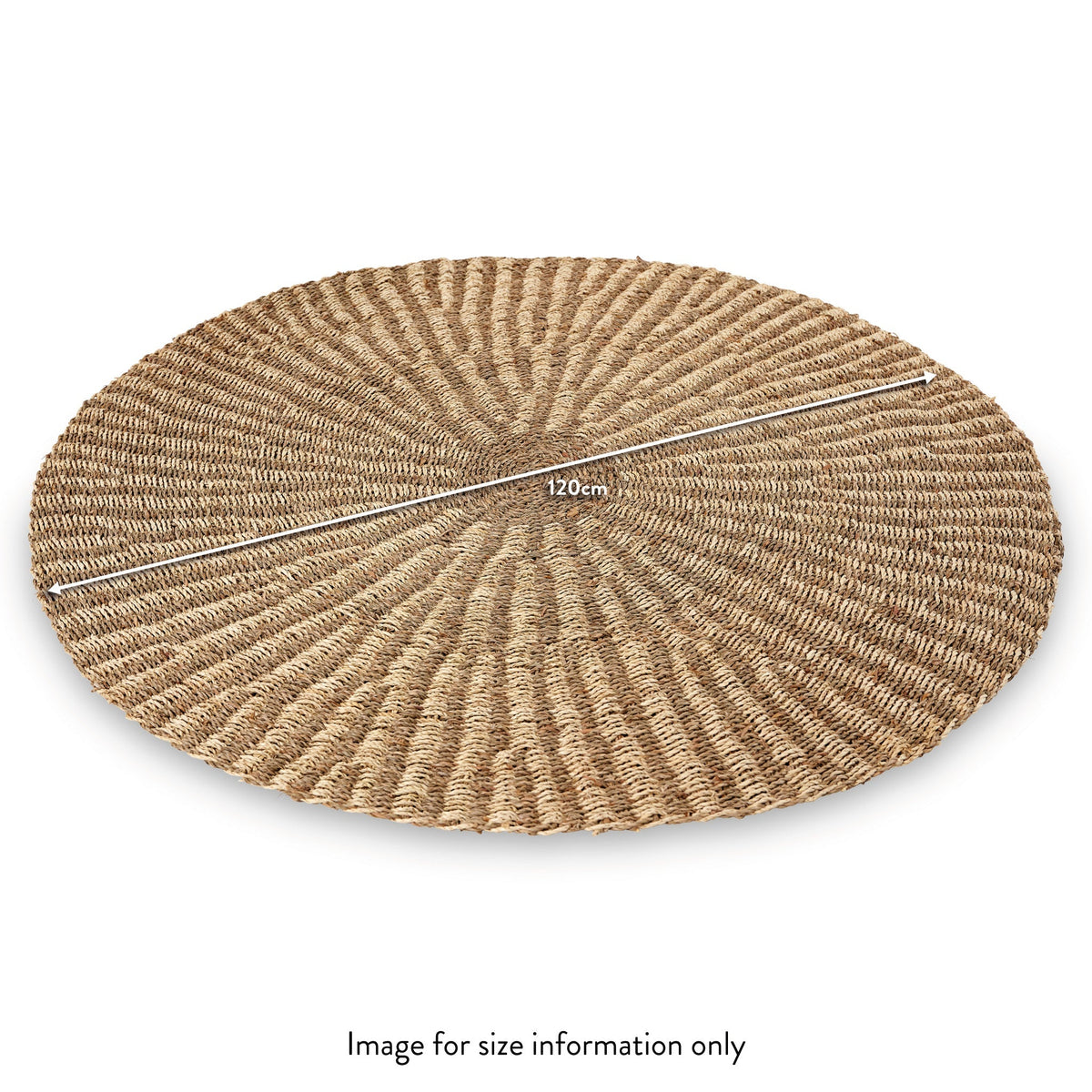 Woven Seagrass and Palm Leaf Round Rug dimensions