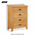 Lanner Oak 4 Drawer Chest - Size Guide