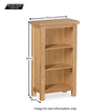 Lanner Oak Mini Bookcase - Size Guide