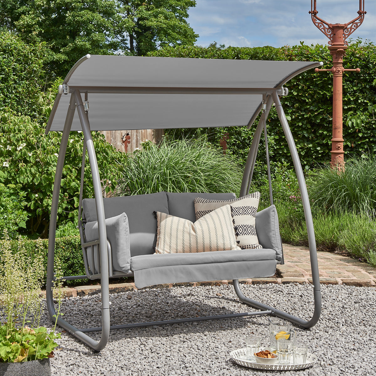 Newmarket 2 Person Grey Swing Seat with steel Frame