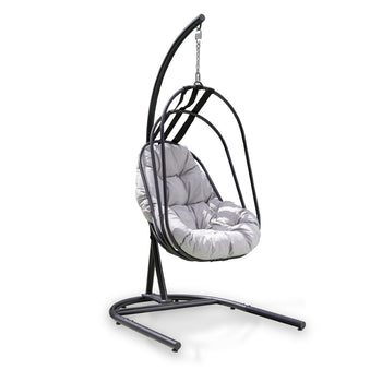 Folding Basket Swing Egg Chair Grey