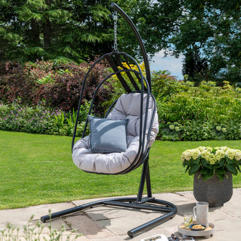 Folding Basket Swing Egg Chair Grey