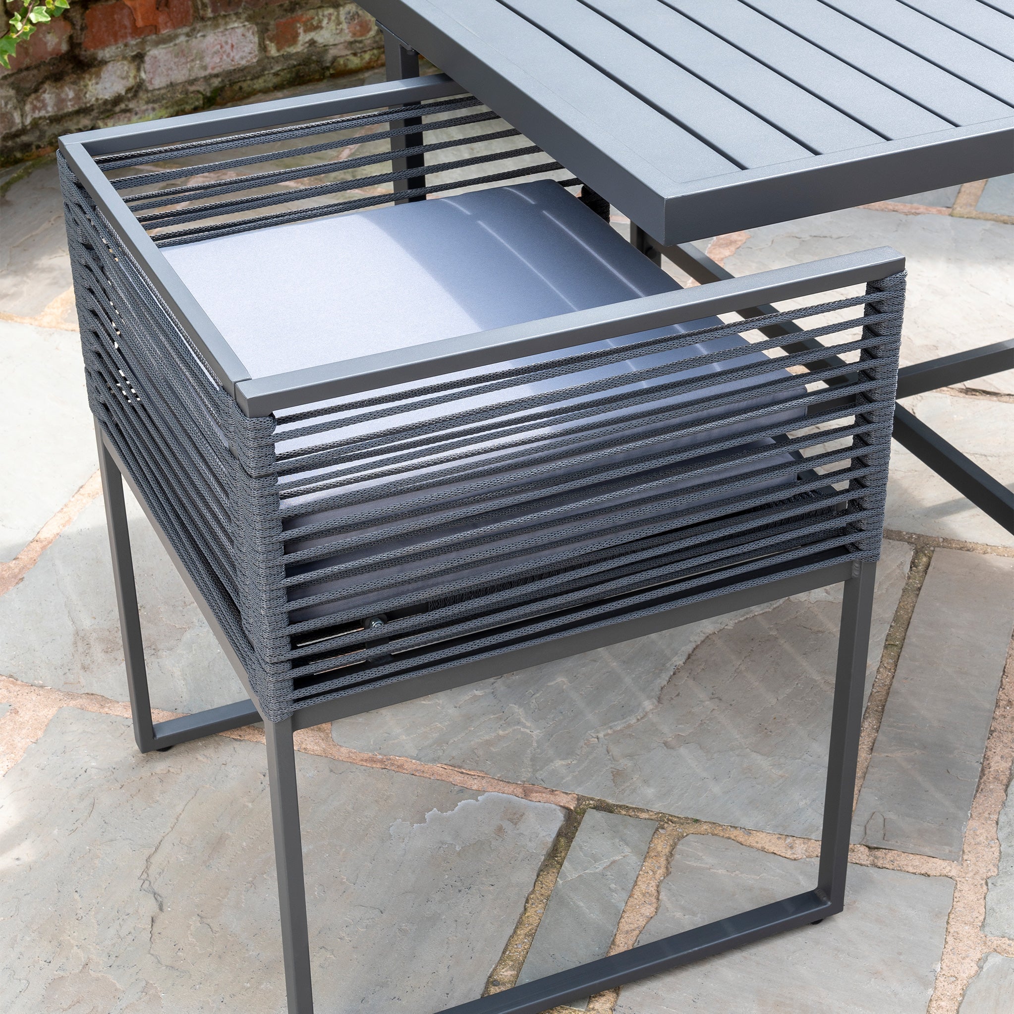 Steel outdoor shop dining set