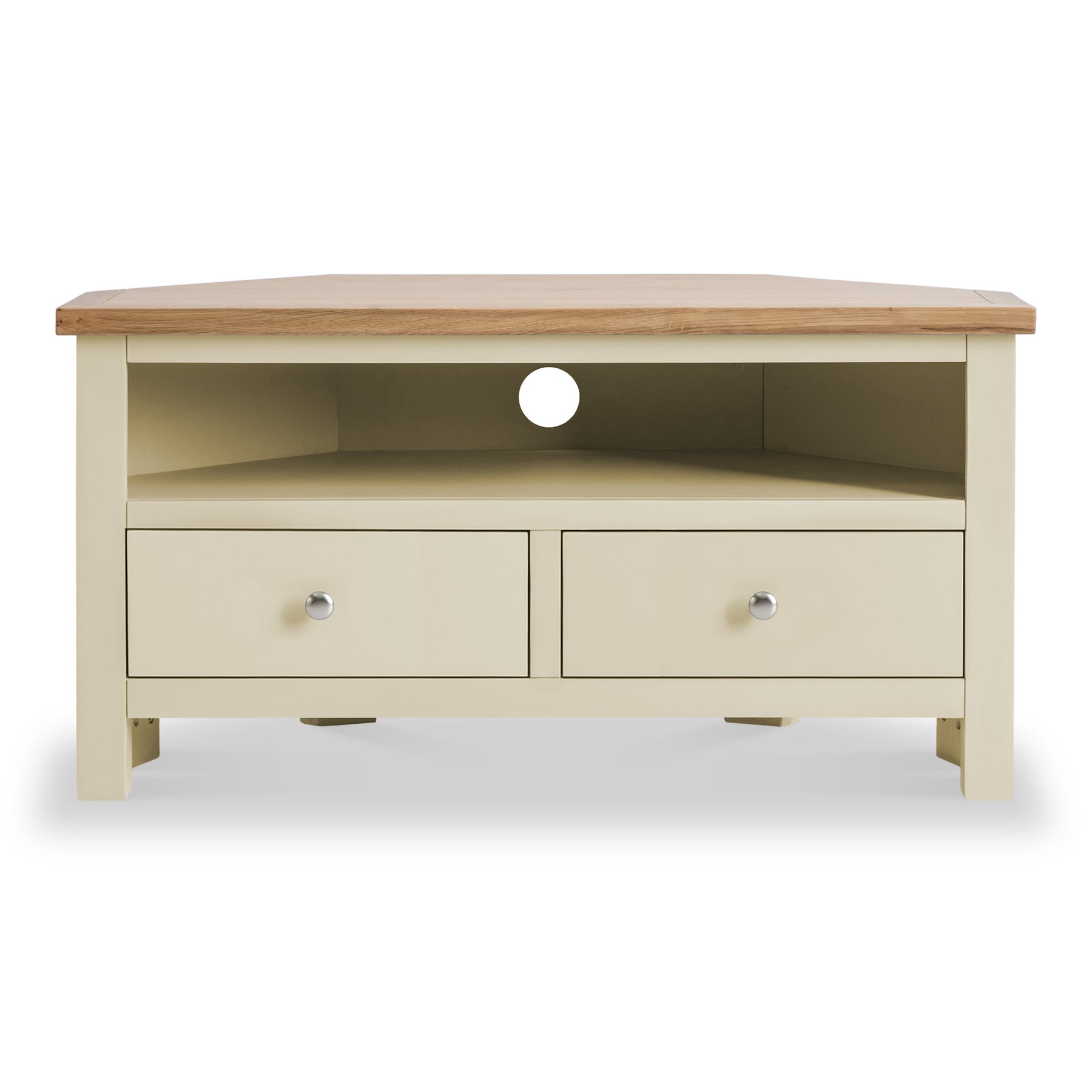 Farrow Cream Corner TV Stand by Roseland Furniture - Front View
