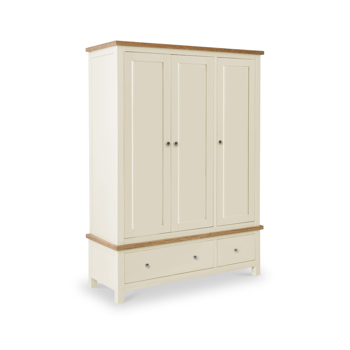 Farrow Cream Triple Wardrobe with Storage Drawers from Roseland Furniture