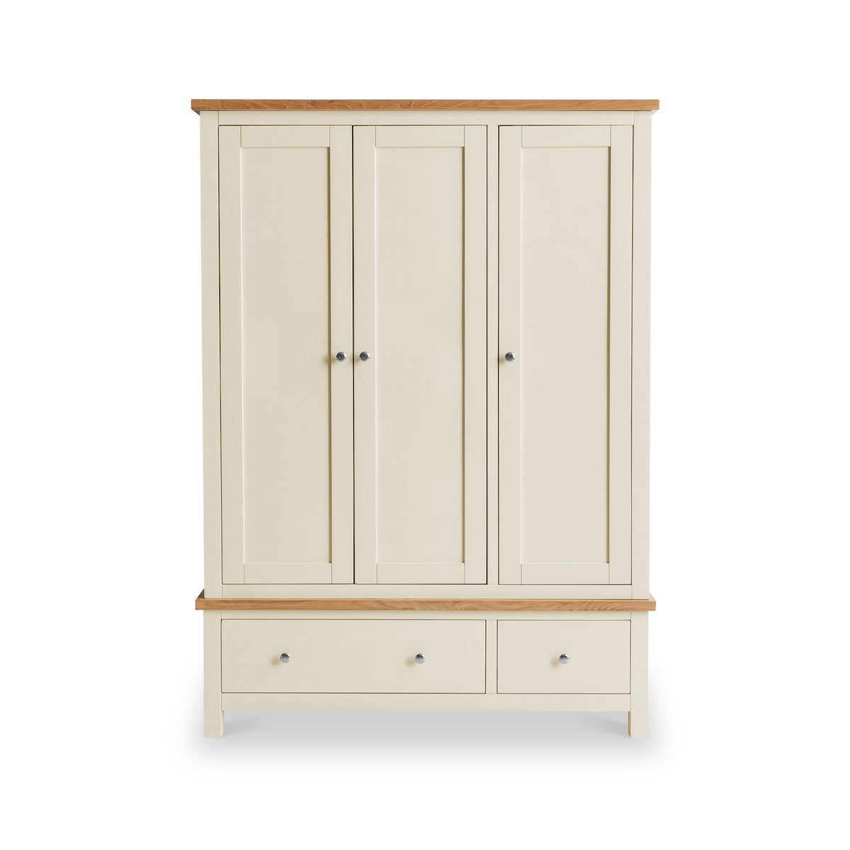 Farrow Cream 3 Door Wardrobe with Storage Drawers