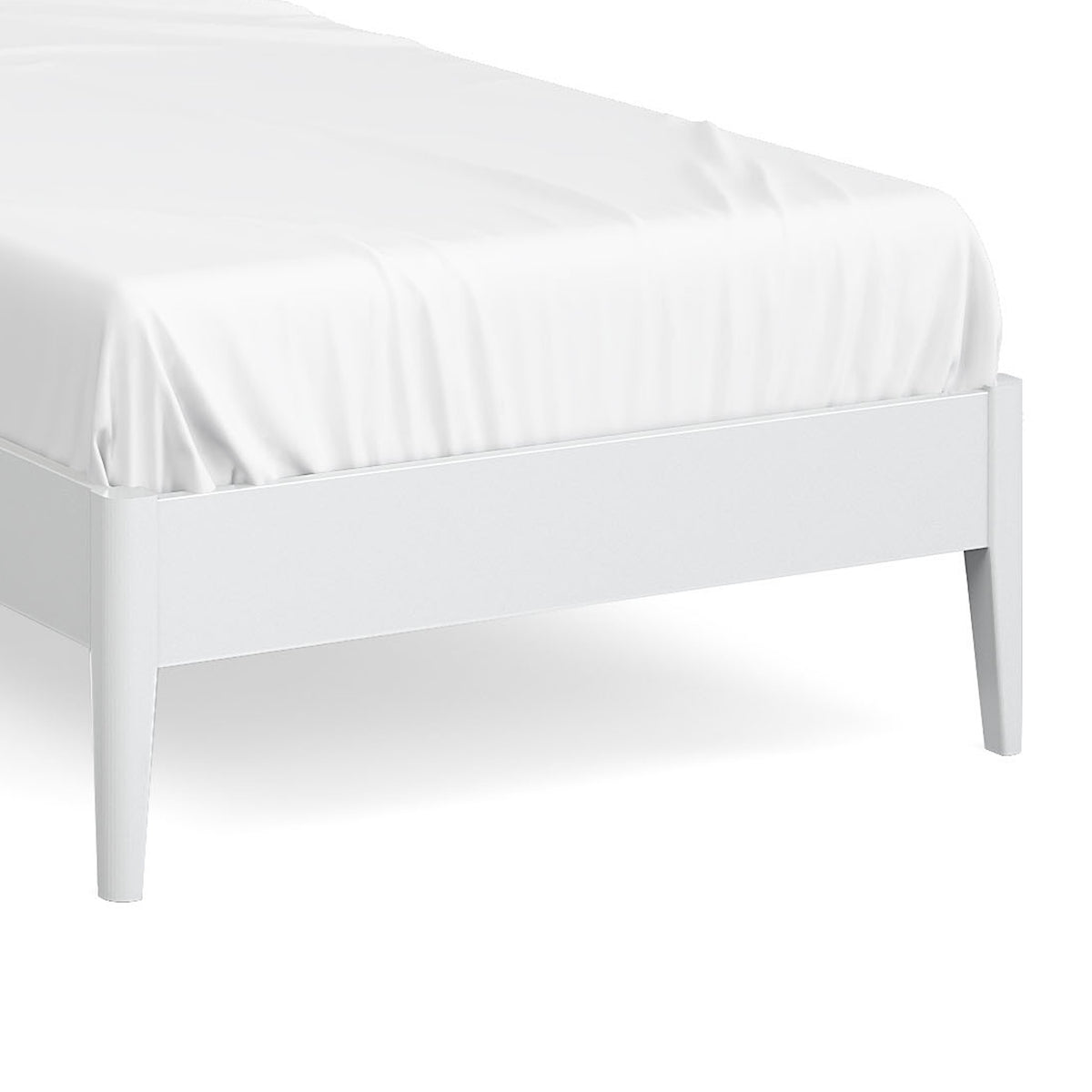 Chest White Painted 3ft Single Bed Frame - Close up of footer