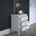 Chester White Bedside Chest of 3 Drawers - Lifestyle