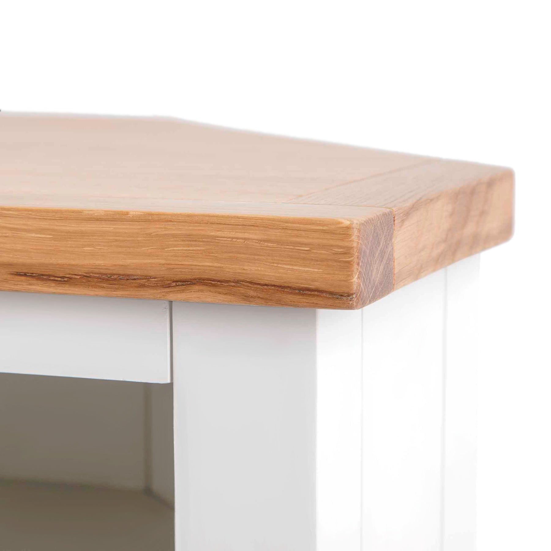 Farrow White Corner TV Stand by Roseland Furniture - Top of Cabinet