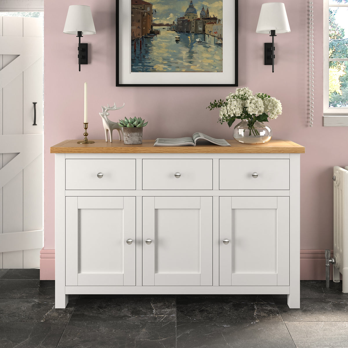 Farrow White Large Sideboard Cabinet for living room