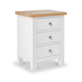 Farrow White Bedside Table from Roseland Furniture - angle view