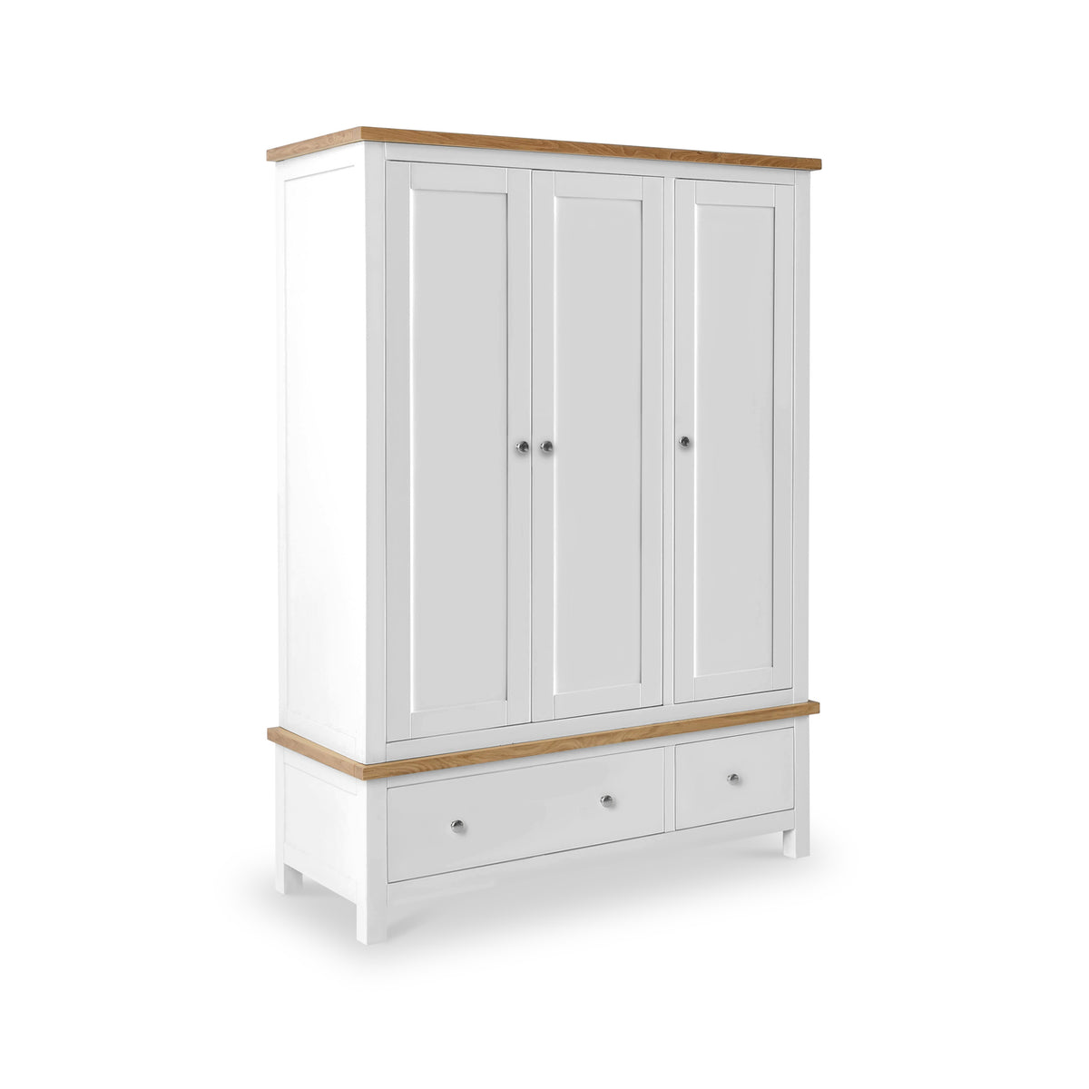 Farrow White Triple Wardrobe with Storage Drawers from Roseland Furniture