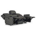 Anton Charcoal Zonica Leather Reclining 3 Seater Sofa