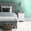 Cornish White Bedside Table for Bedroom