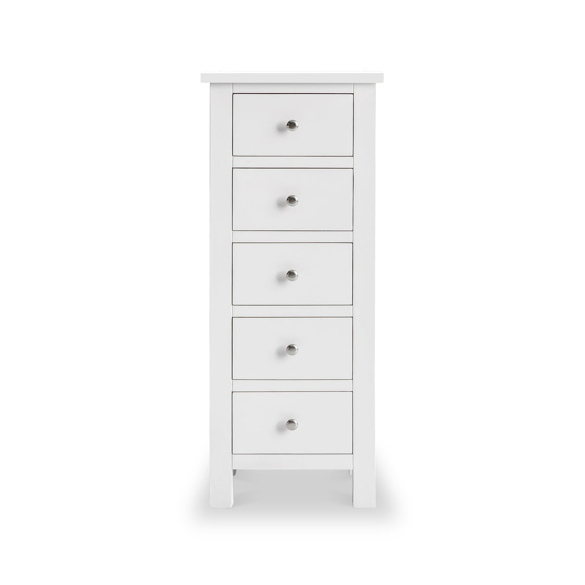 Cornish White Tallboy Chest of Drawers from Roseland Furniture