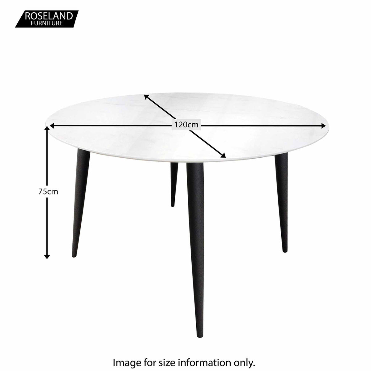 Claude Faux Marble Round Dining Table dimensions