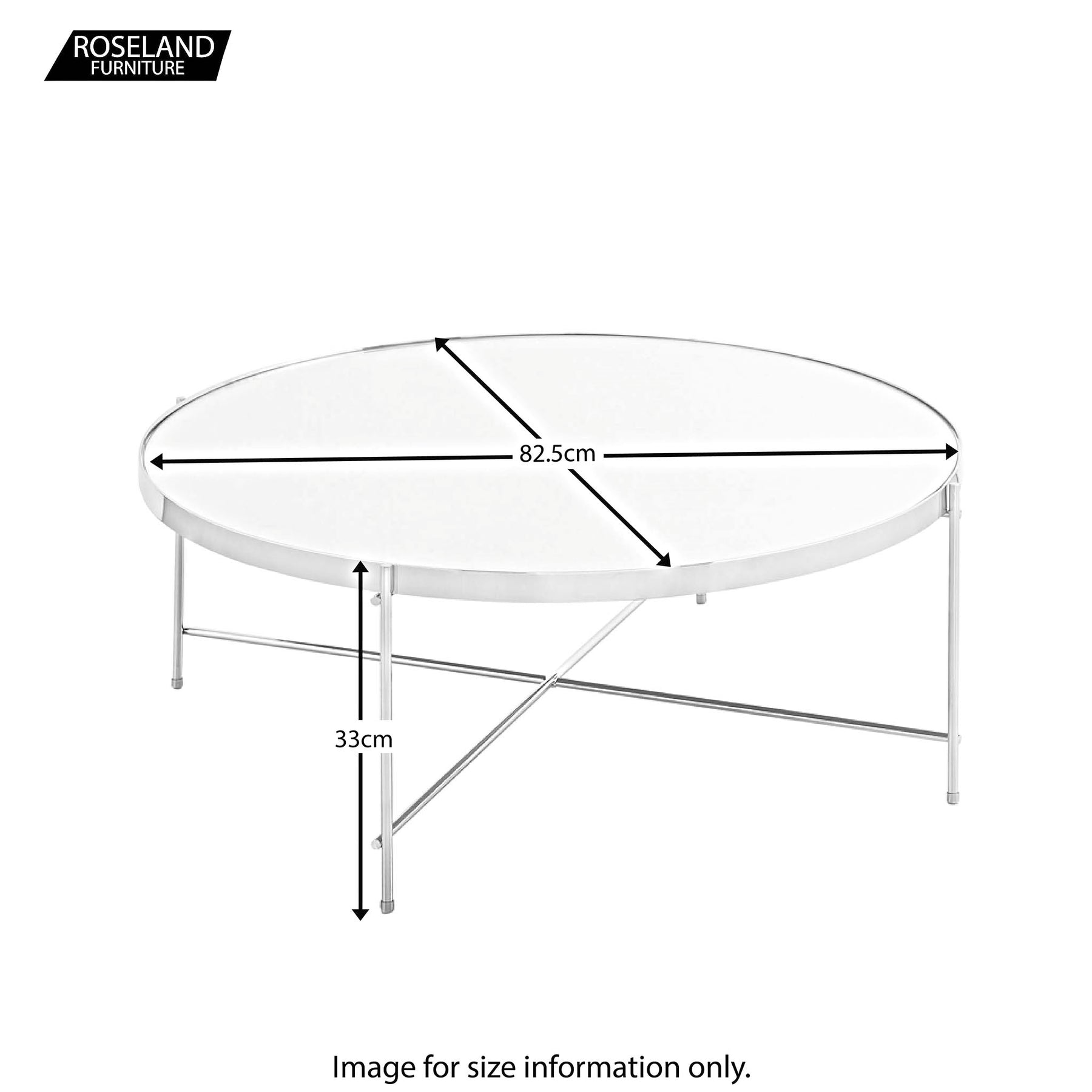 Arla Round Coffee Table - Size Guide