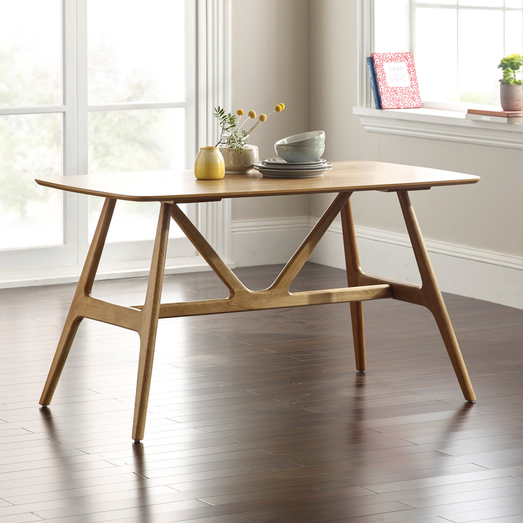 Ronnie Oak Rectangular Dining Table for dining room or kitchen