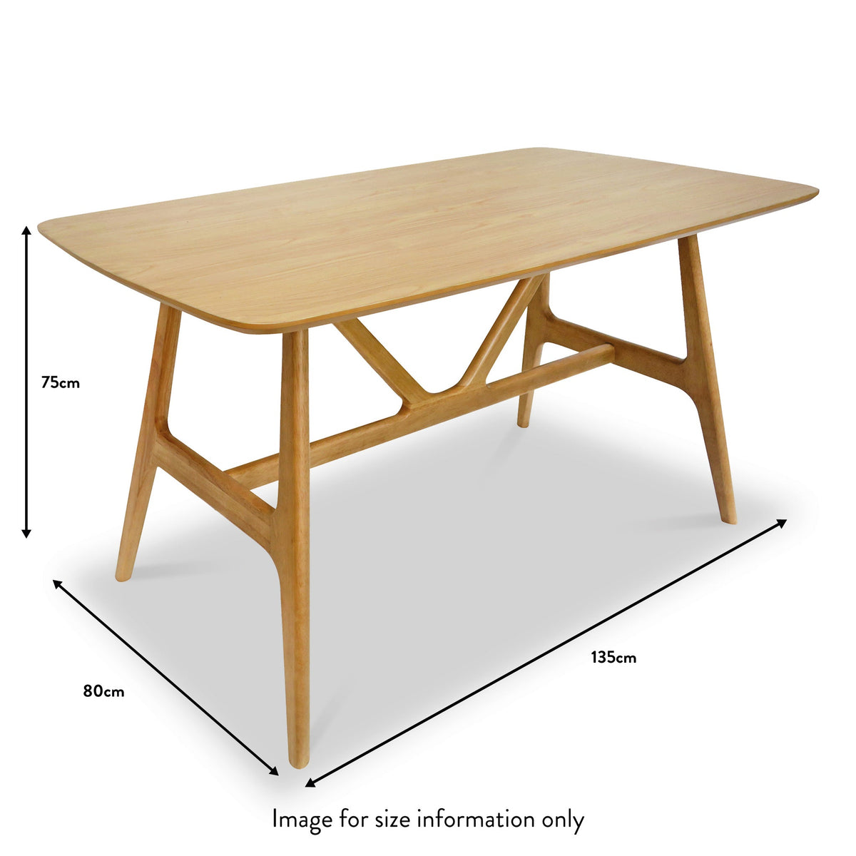 Ronnie Oak Rectangular Dining Table dimensions