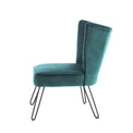 Dixie Teal Velvet Vanity Accent Chair for Living Room
