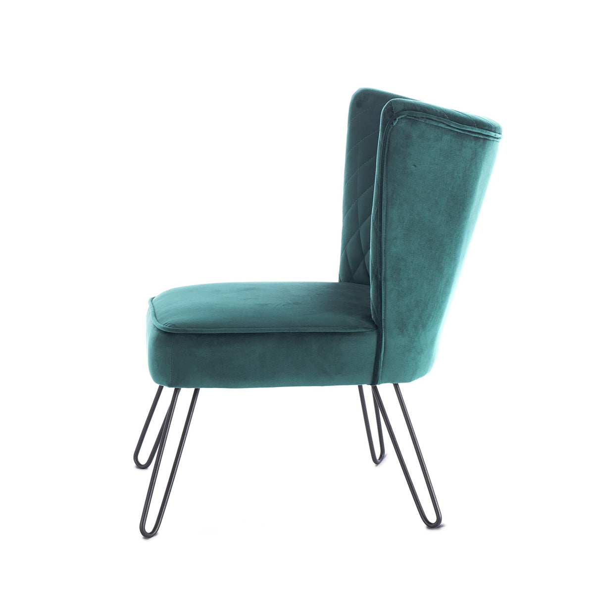 Dixie Teal Velvet Vanity Accent Chair for Living Room