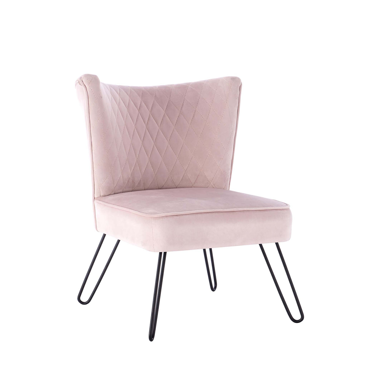 Dixie Blush Pink Velvet Vanity Accent Chair from Roseland Furniture